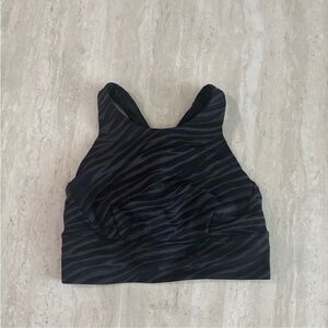 Lululemon Le Tigre Camo Deep Coal Multi Wunder Train Long-Line Bra